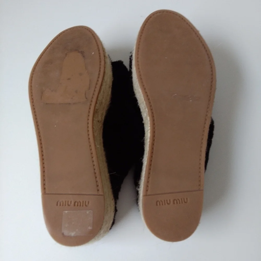 - Miu Miu Shearling Espadrilles. Size 7. Excellent Condition.